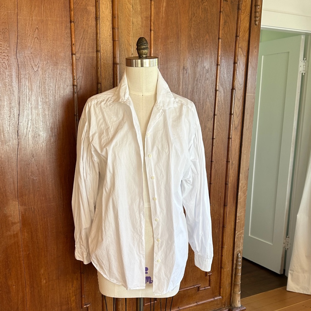 Papery Crisp Cotton Classic White Poet’s Shirt - Picture 2 of 9